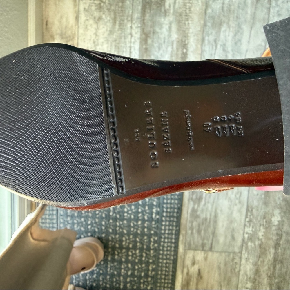 Sézane Patent Mahogany (Burgundy) Patent Mary Jane Block Heel Flats - Picture 7 of 8